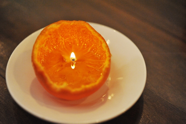 How to Make a Citrus Peel into a Candle