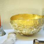 DIY Paper Mâché Gold Bowls