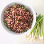 Heirloom Rice with Balsamic Mushrooms + Scallions