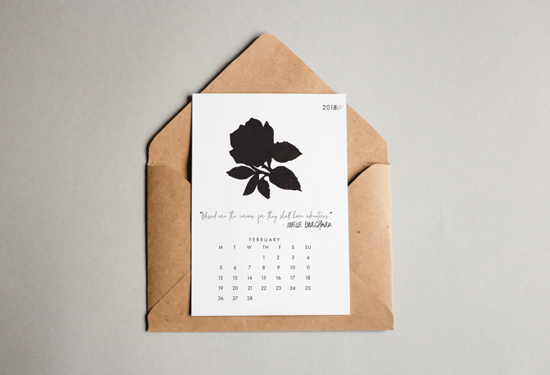 February Printable Desk Calendar